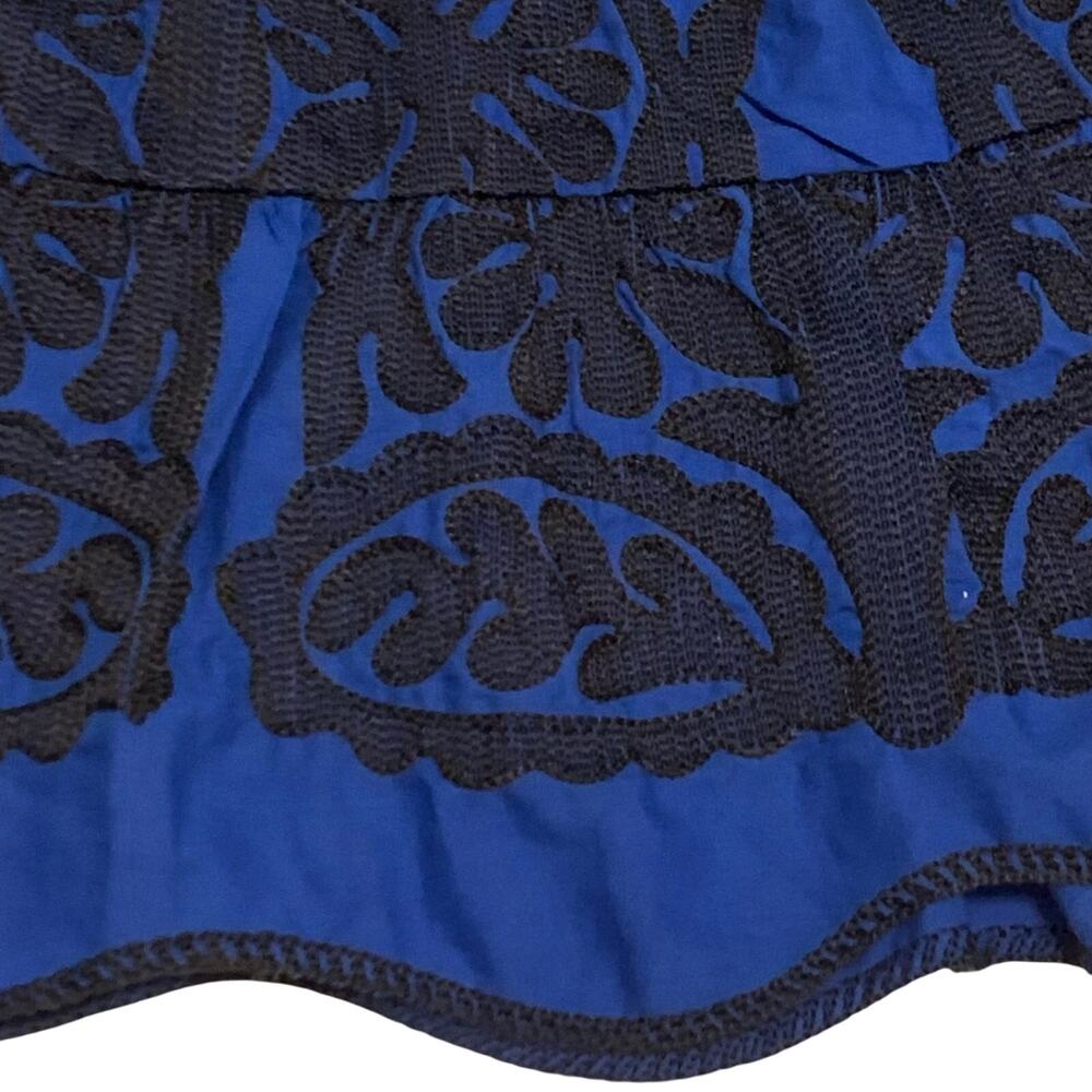 Zara Womens  NEW Embroidered Short Dress Tunic Cobalt Blue XL Bloggers Fave BOHO - Picture 11 of 14